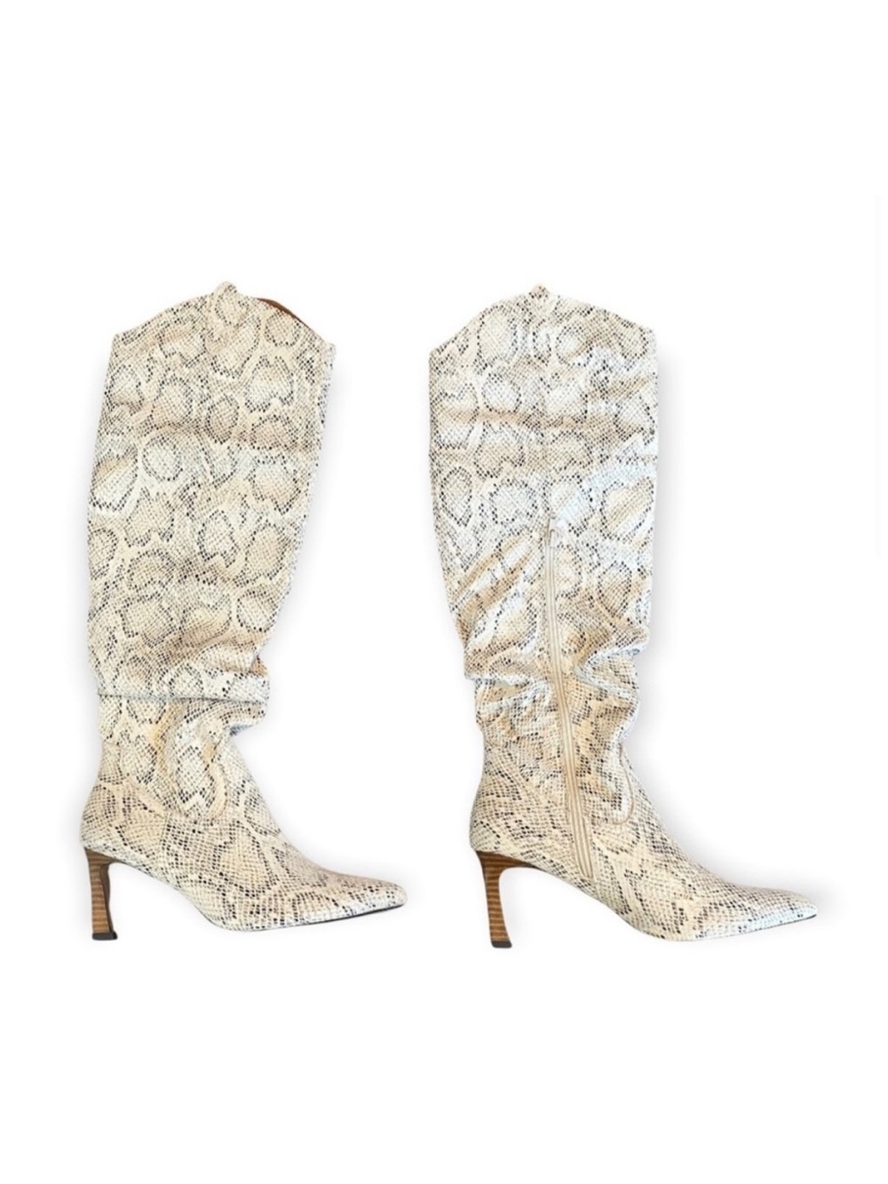 Mi.iM faux snakeskin heeled boots size 7.5